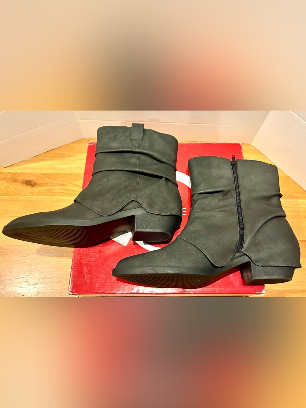 Journee Women's Ankle Boots - Wynette Western Vintage Black - Size 12 - NEW(NIB)